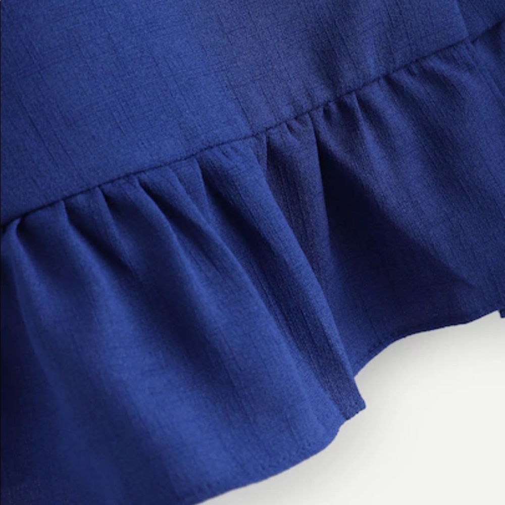 Tie Front Buttoned Ruffle Skirt - Picture 4 of 4